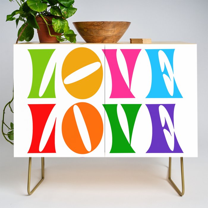 Rainbow LOVE - Groovy Repeat! Credenza Gallery Image 1