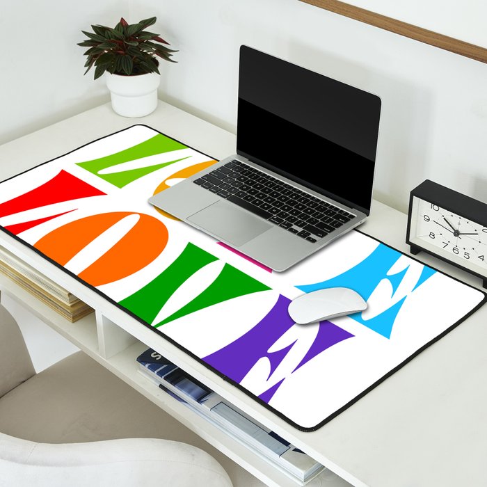 Rainbow LOVE - Groovy Repeat! Desk Mat Gallery Image 2