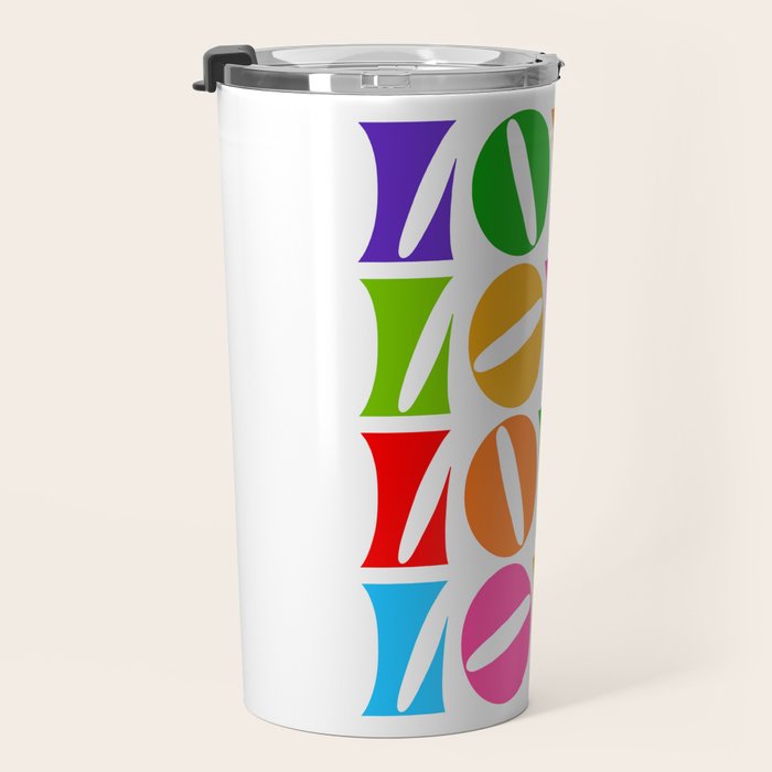 Rainbow LOVE - Groovy Repeat! Travel Mug Gallery Image 3