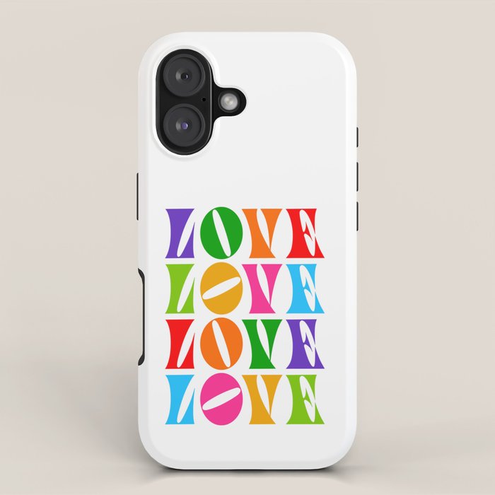 Rainbow LOVE - Groovy Repeat! iPhone Case Gallery Image 1