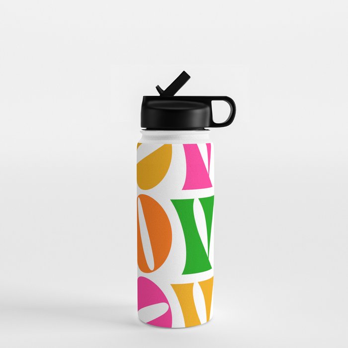 Rainbow LOVE - Groovy Repeat! Water Bottle Gallery Image 1