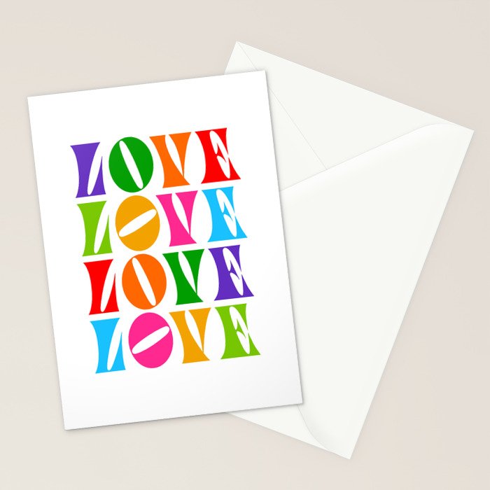 Rainbow LOVE - Groovy Repeat! Stationery Card Gallery Image 2