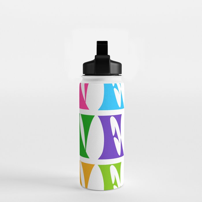 Rainbow LOVE - Groovy Repeat! Water Bottle Gallery Image 2