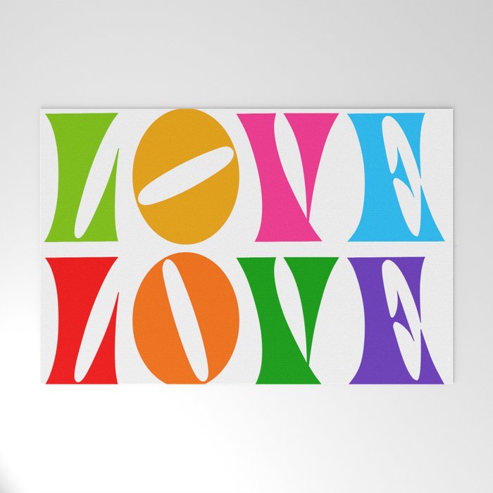 Rainbow LOVE - Groovy Repeat! Welcome Mat Gallery Image 1