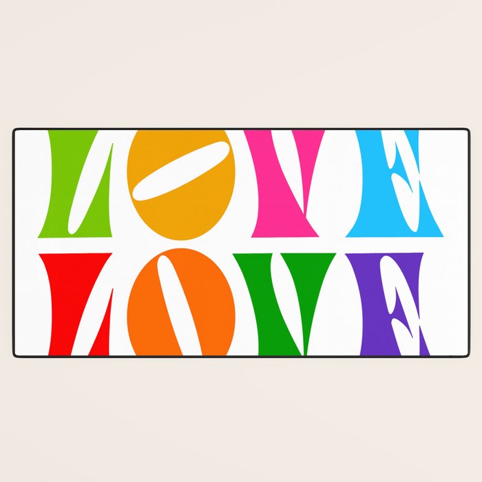 Rainbow LOVE - Groovy Repeat! Desk Mat Gallery Image 3