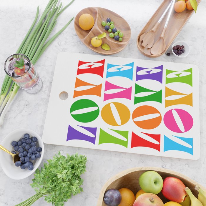 Rainbow LOVE - Groovy Repeat! Cutting Board Gallery Image 2