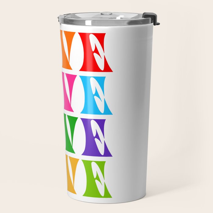 Rainbow LOVE - Groovy Repeat! Travel Mug Gallery Image 2