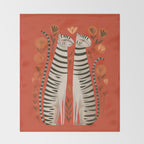 Striped Cat Pair Throw Blanket Gallery Image 2