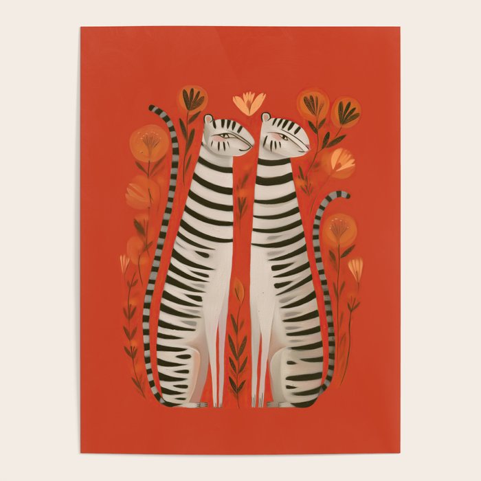 Striped Cat Pair Poster Gallery Image 4