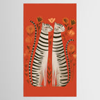 Striped Cat Pair Tablecloth Gallery Image 2