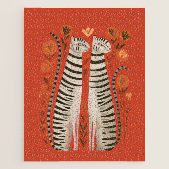 Striped Cat Pair Jigsaw Puzzle Gallery Image 1