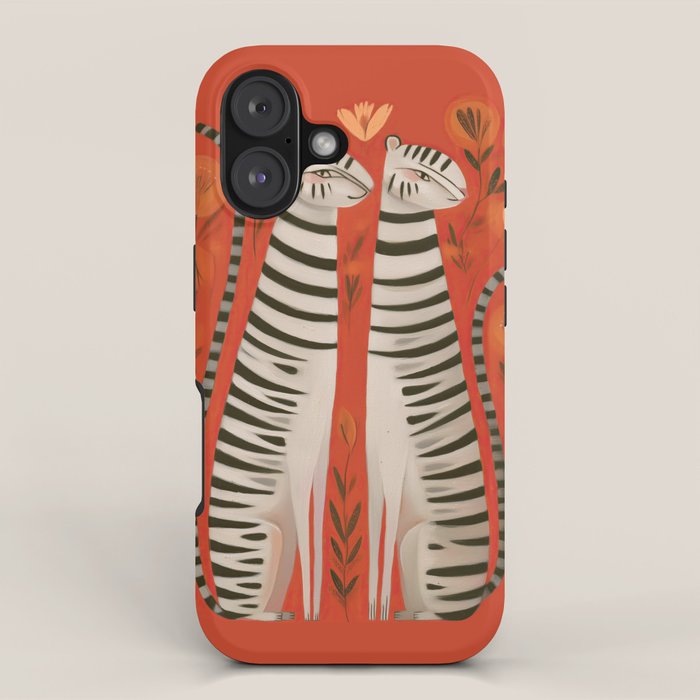 Striped Cat Pair iPhone Case Gallery Image 1