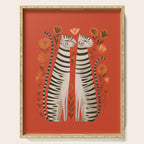 Striped Cat Pair Serving Tray Gallery Image 1
