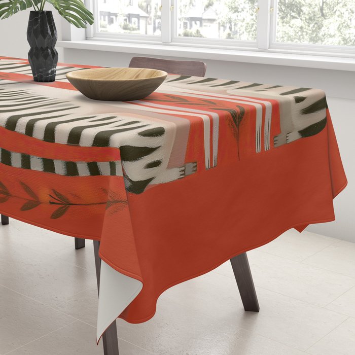 Striped Cat Pair Tablecloth Gallery Image 3