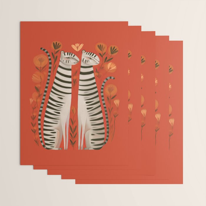 Striped Cat Pair Wrapping Paper Gallery Image 3