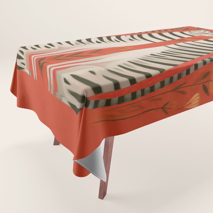 Striped Cat Pair Tablecloth Gallery Image 1