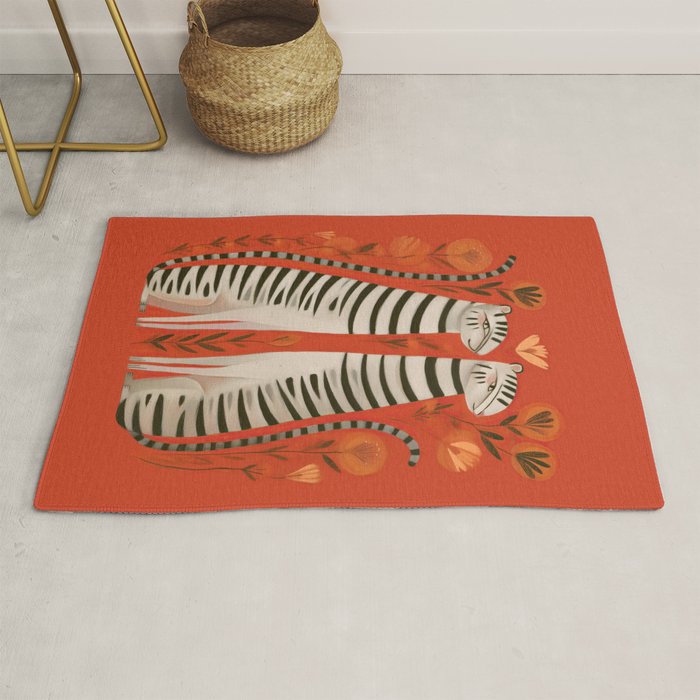 Striped Cat Pair Rug Gallery Image 1