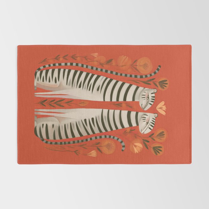 Striped Cat Pair Rug Gallery Image 2
