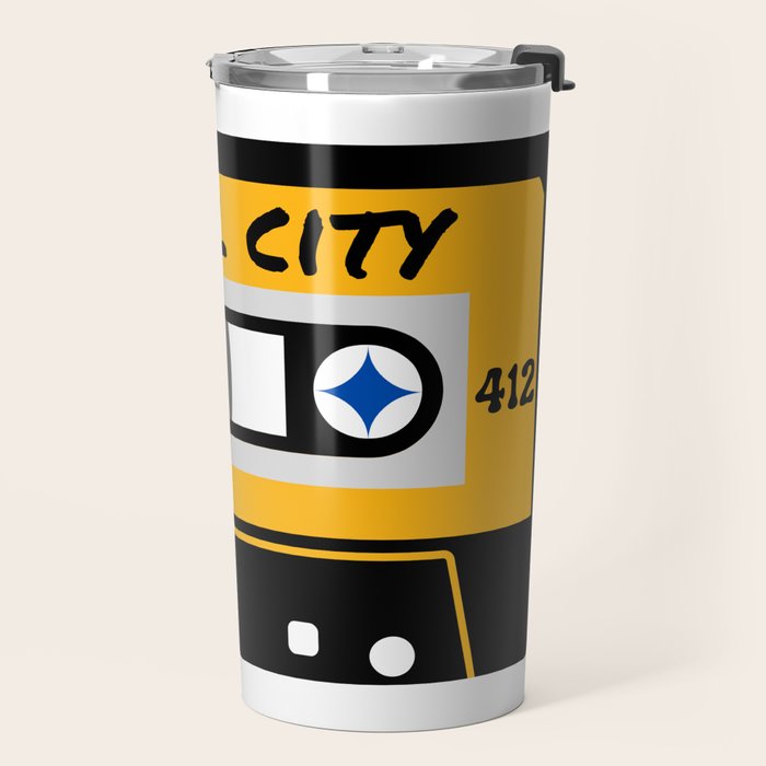 Pittsburgh Steel City 412 Vintage Music Cassette Tape Travel Mug Gallery Image 2