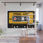 Pittsburgh Steel City 412 Vintage Music Cassette Tape Wall Mural Gallery Image 1