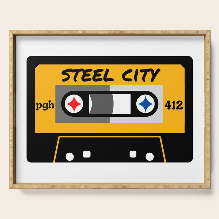 Pittsburgh Steel City 412 Vintage Music Cassette Tape Serving Tray Gallery Image 1