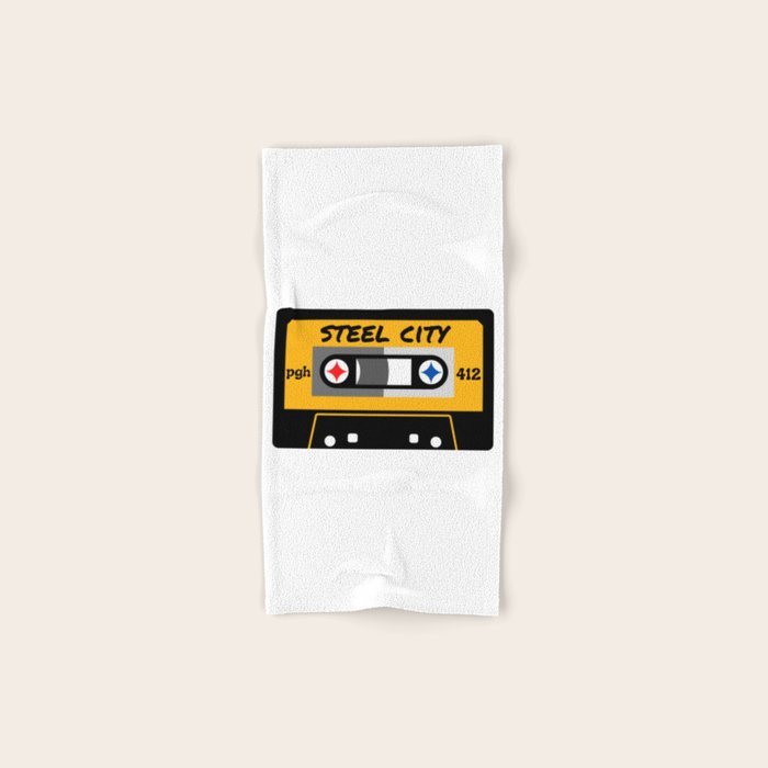 Pittsburgh Steel City 412 Vintage Music Cassette Tape Bath Towel Gallery Image 1