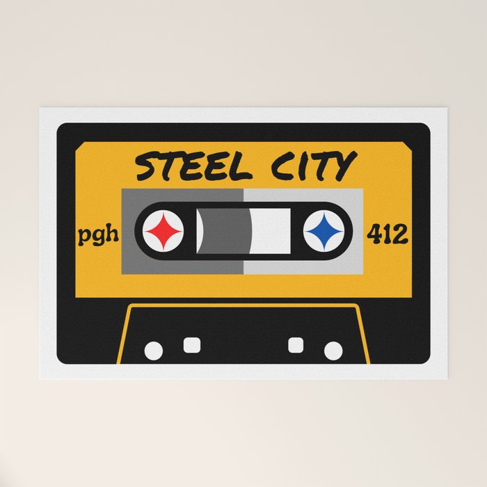 Pittsburgh Steel City 412 Vintage Music Cassette Tape Welcome Mat Gallery Image 1