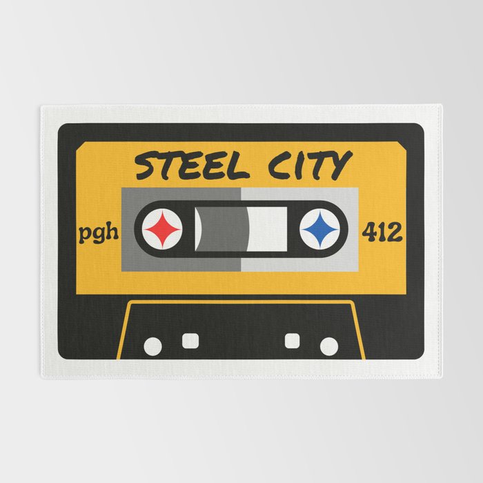 Pittsburgh Steel City 412 Vintage Music Cassette Tape Rug Gallery Image 2