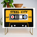 Pittsburgh Steel City 412 Vintage Music Cassette Tape Credenza Gallery Image 1