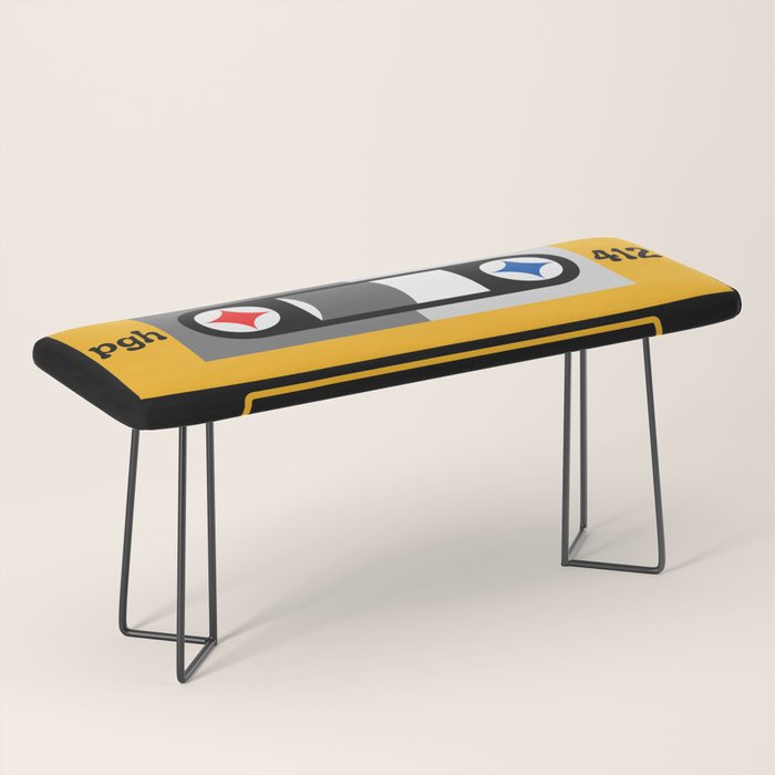 Pittsburgh Steel City 412 Vintage Music Cassette Tape Bench Gallery Image 1