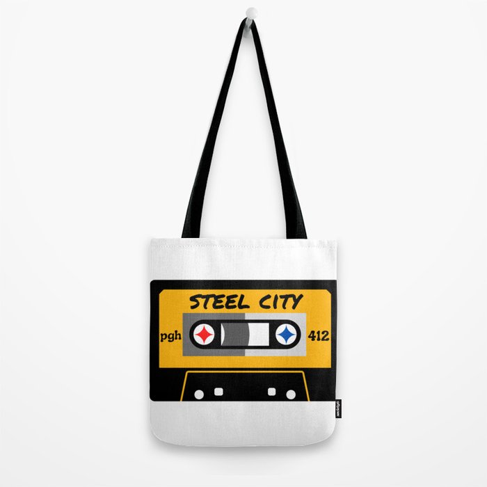 Pittsburgh Steel City 412 Vintage Music Cassette Tape Tote Bag Gallery Image 2