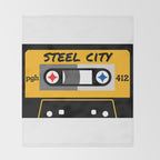 Pittsburgh Steel City 412 Vintage Music Cassette Tape Throw Blanket Gallery Image 2