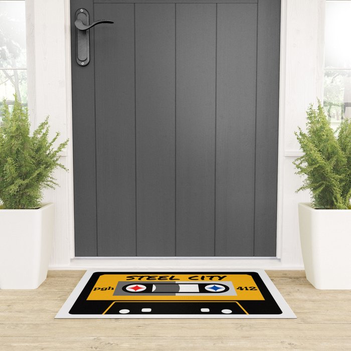 Pittsburgh Steel City 412 Vintage Music Cassette Tape Welcome Mat Gallery Image 3