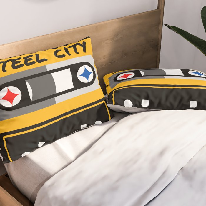 Pittsburgh Steel City 412 Vintage Music Cassette Tape Pillow Sham Gallery Image 2