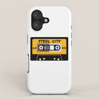 Pittsburgh Steel City 412 Vintage Music Cassette Tape iPhone Case Gallery Image 1
