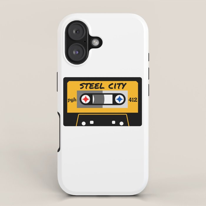 Pittsburgh Steel City 412 Vintage Music Cassette Tape iPhone Case Gallery Image 1