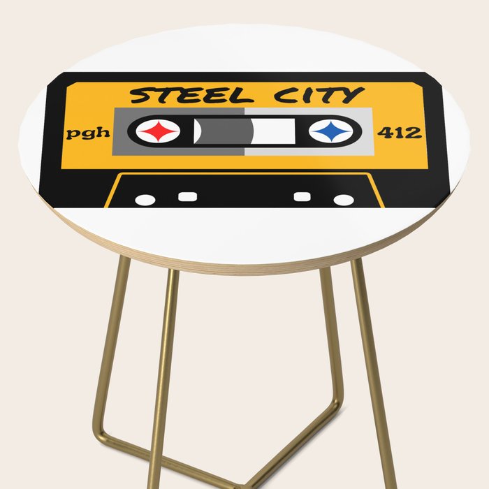 Pittsburgh Steel City 412 Vintage Music Cassette Tape Side Table Gallery Image 2