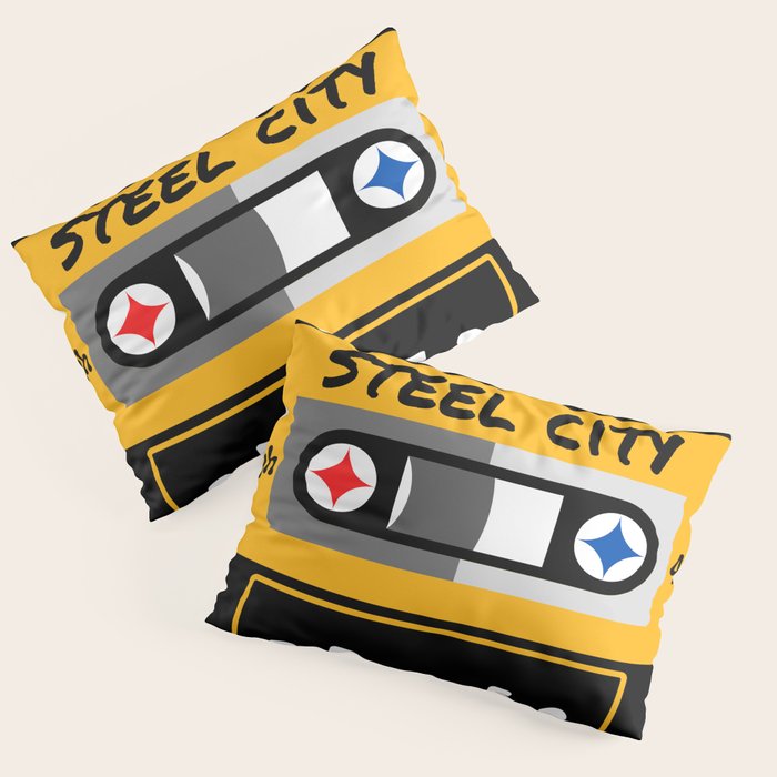 Pittsburgh Steel City 412 Vintage Music Cassette Tape Pillow Sham Gallery Image 3