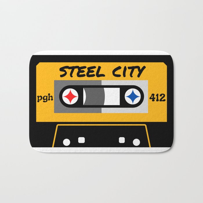 Pittsburgh Steel City 412 Vintage Music Cassette Tape Bath Mat Gallery Image 1