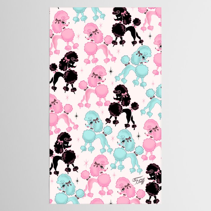 Poodlerama Retro Poodles Tablecloth Gallery Image 2