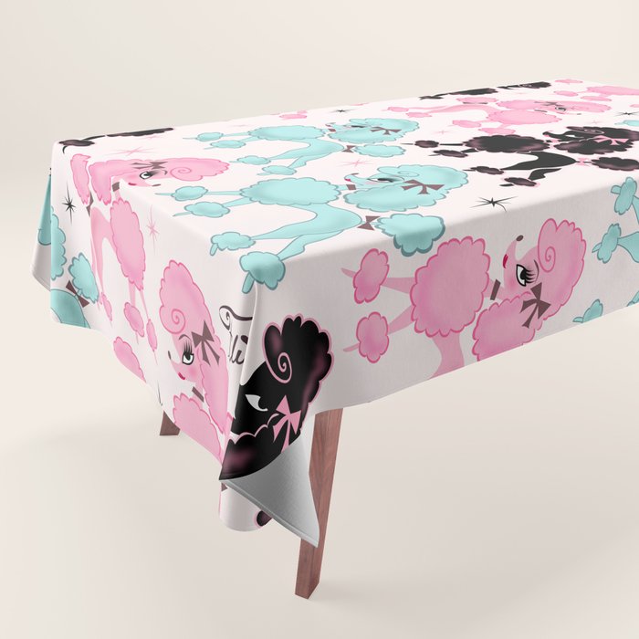 Poodlerama Retro Poodles Tablecloth Gallery Image 1