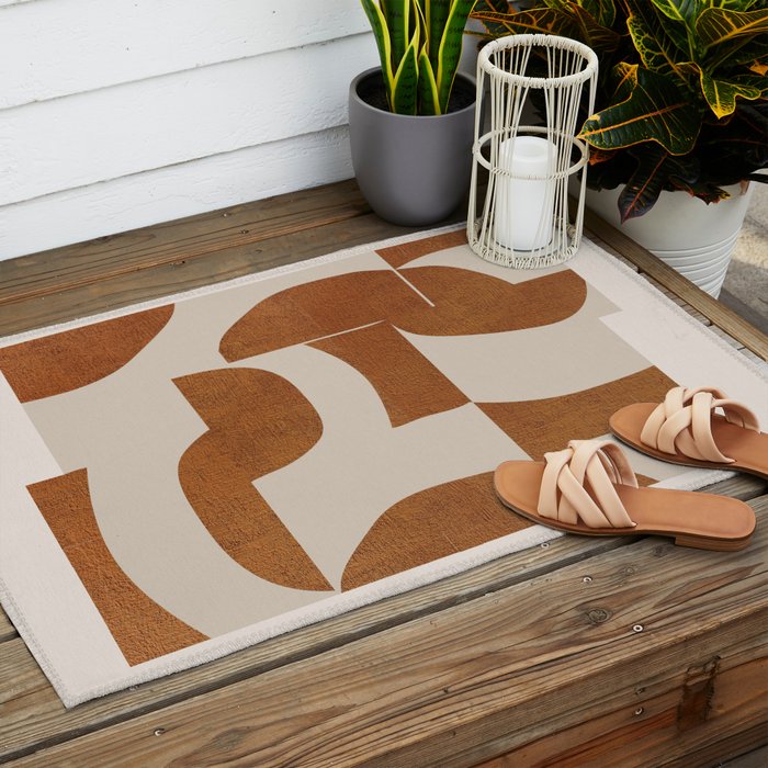 Minimal Geometric Shapes 227 Outdoor Rug Gallery Image 2