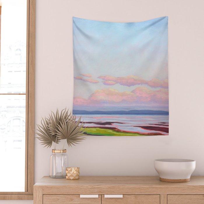 Peaceful Evening Water Scene Wall Tapestry Gallery Image 2