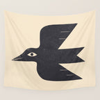 Minimal Blackbird No. 1 Wall Tapestry Gallery Image 4