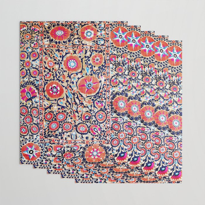 Shakhrisyabz Suzani Uzbek Embroidery Print Wrapping Paper Gallery Image 3