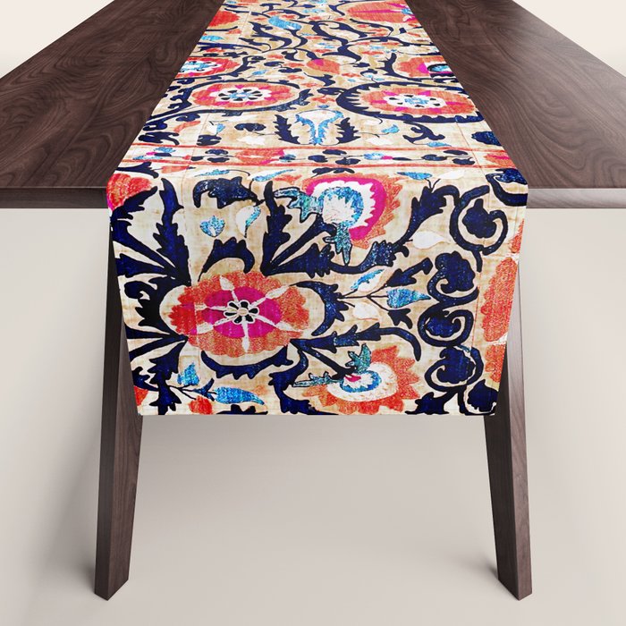 Shakhrisyabz Suzani Uzbek Embroidery Print Table Runner Gallery Image 1