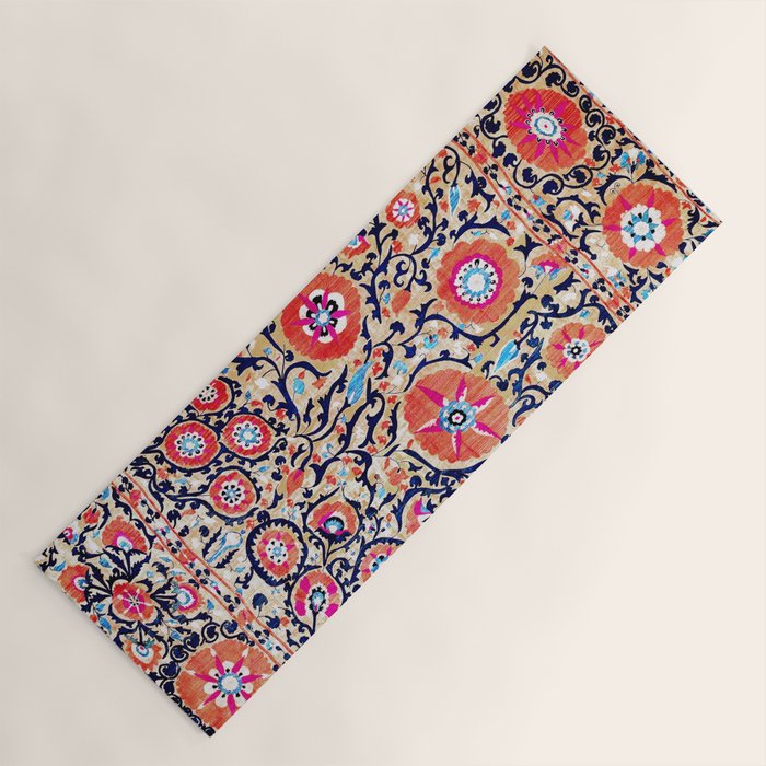 Shakhrisyabz Suzani Uzbek Embroidery Print Yoga Mat Gallery Image 1