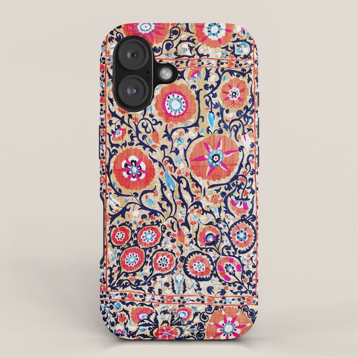 Shakhrisyabz Suzani Uzbek Embroidery Print iPhone Case Gallery Image 1