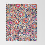 Shakhrisyabz Suzani Uzbek Embroidery Print Throw Blanket Gallery Image 2