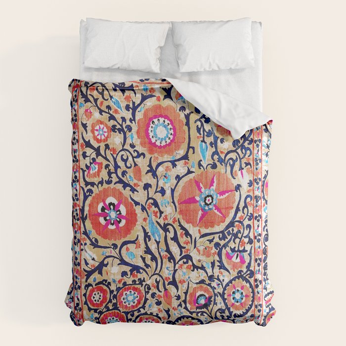 Shakhrisyabz Suzani Uzbek Embroidery Print Duvet Cover Gallery Image 6